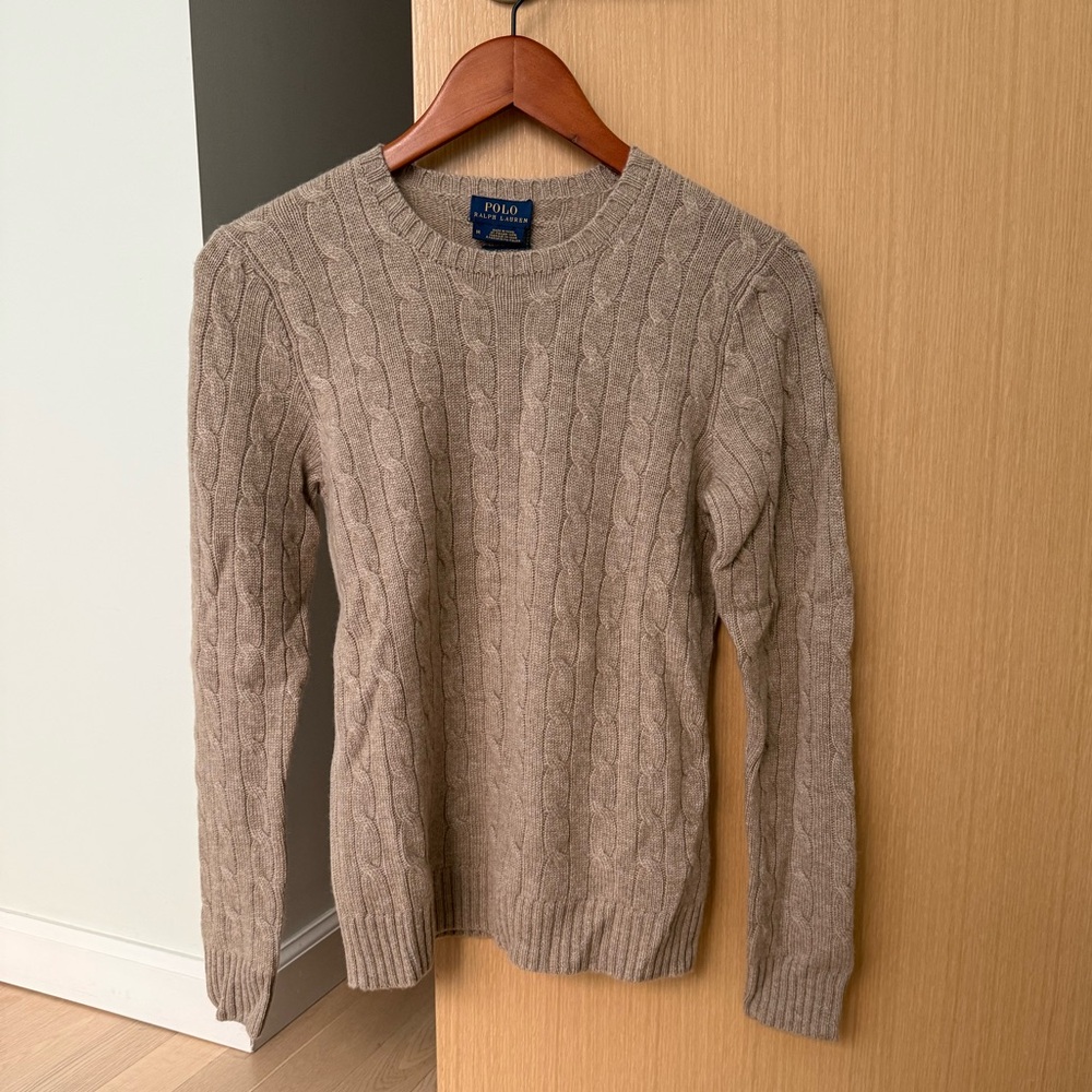 Polo by Ralph Lauren Women’s Tan Cable Knit Sweater